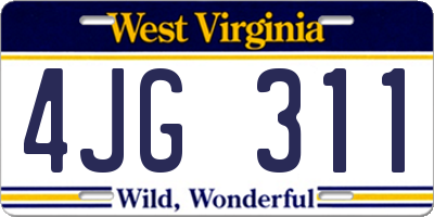 WV license plate 4JG311