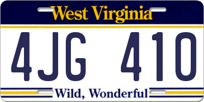 WV license plate 4JG410