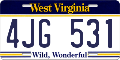 WV license plate 4JG531