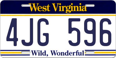 WV license plate 4JG596