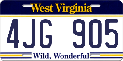 WV license plate 4JG905