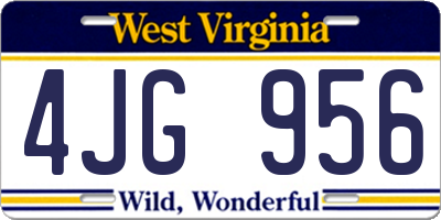 WV license plate 4JG956