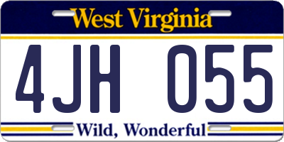 WV license plate 4JH055