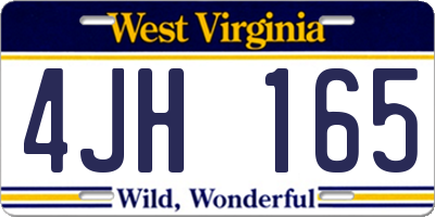 WV license plate 4JH165