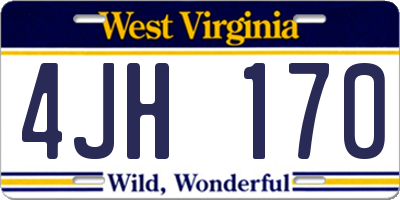 WV license plate 4JH170