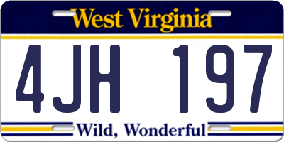 WV license plate 4JH197