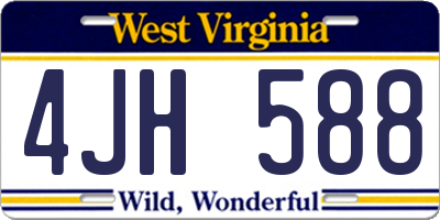 WV license plate 4JH588