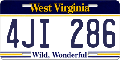 WV license plate 4JI286