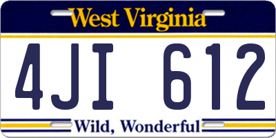 WV license plate 4JI612
