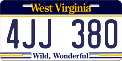 WV license plate 4JJ380