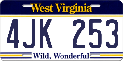 WV license plate 4JK253