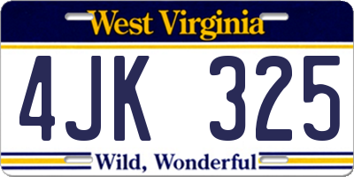 WV license plate 4JK325