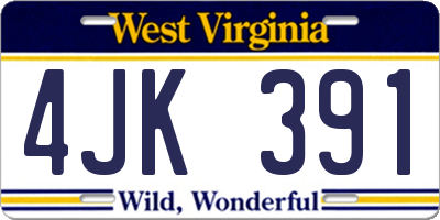 WV license plate 4JK391