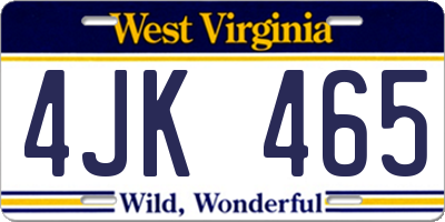 WV license plate 4JK465
