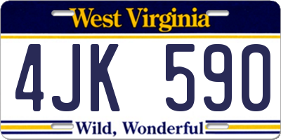 WV license plate 4JK590