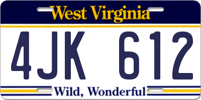 WV license plate 4JK612