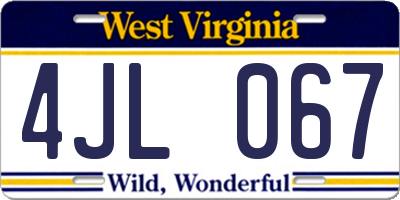 WV license plate 4JL067