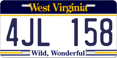 WV license plate 4JL158