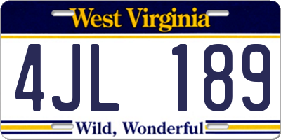 WV license plate 4JL189