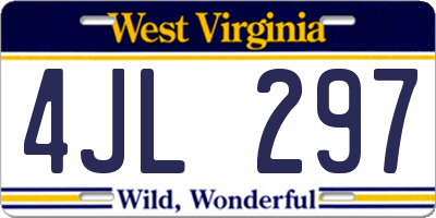 WV license plate 4JL297