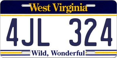 WV license plate 4JL324