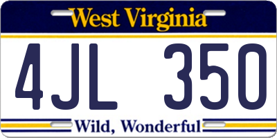 WV license plate 4JL350