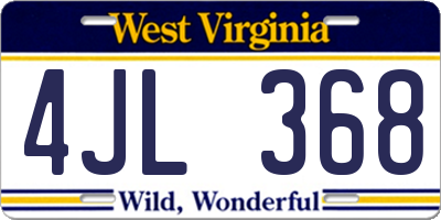 WV license plate 4JL368