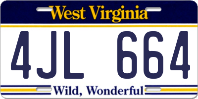 WV license plate 4JL664