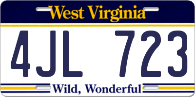 WV license plate 4JL723