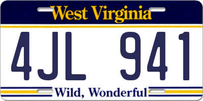 WV license plate 4JL941