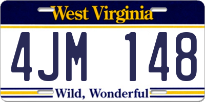 WV license plate 4JM148