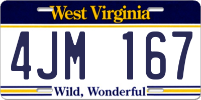 WV license plate 4JM167