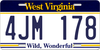 WV license plate 4JM178