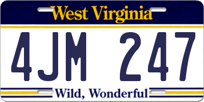 WV license plate 4JM247