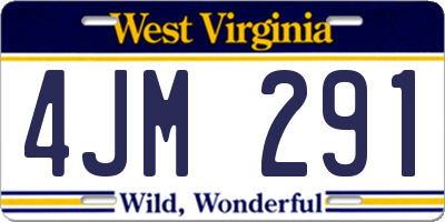 WV license plate 4JM291
