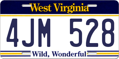 WV license plate 4JM528