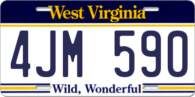 WV license plate 4JM590
