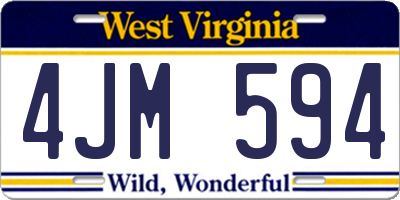 WV license plate 4JM594