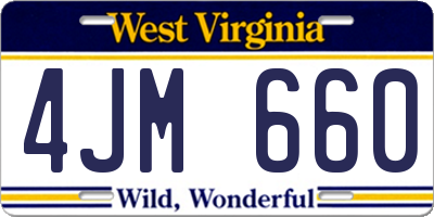 WV license plate 4JM660