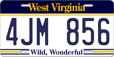WV license plate 4JM856