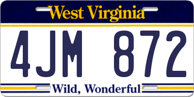 WV license plate 4JM872