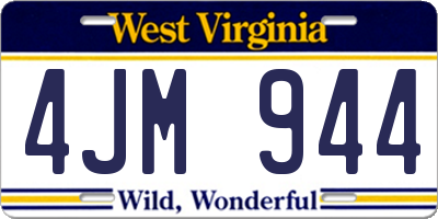 WV license plate 4JM944