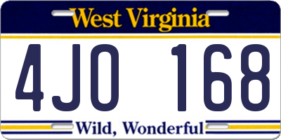 WV license plate 4JO168