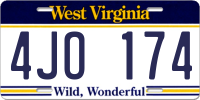 WV license plate 4JO174