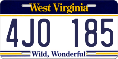 WV license plate 4JO185