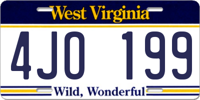 WV license plate 4JO199