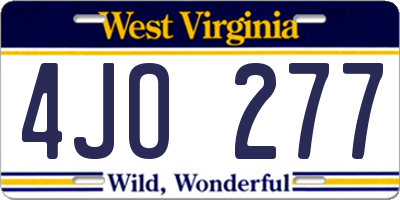 WV license plate 4JO277