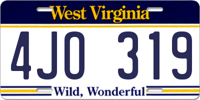 WV license plate 4JO319