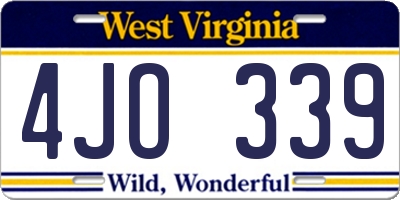 WV license plate 4JO339