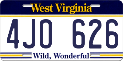 WV license plate 4JO626
